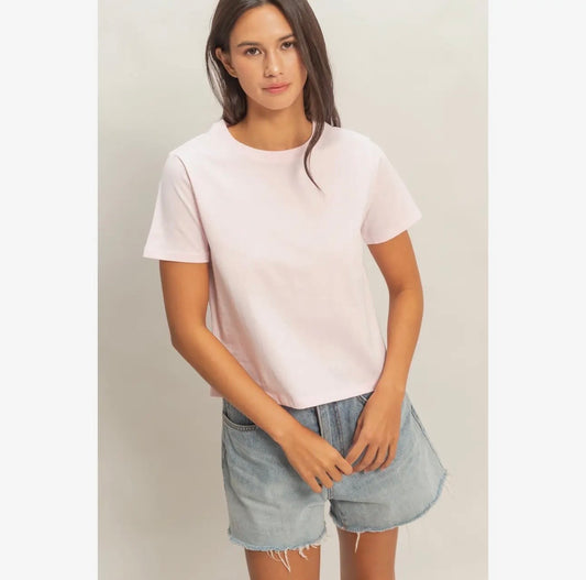 The Perfect Cotton Tee - Soft Pink