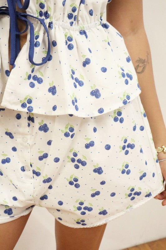 Blueberry Lace Trim Shorts