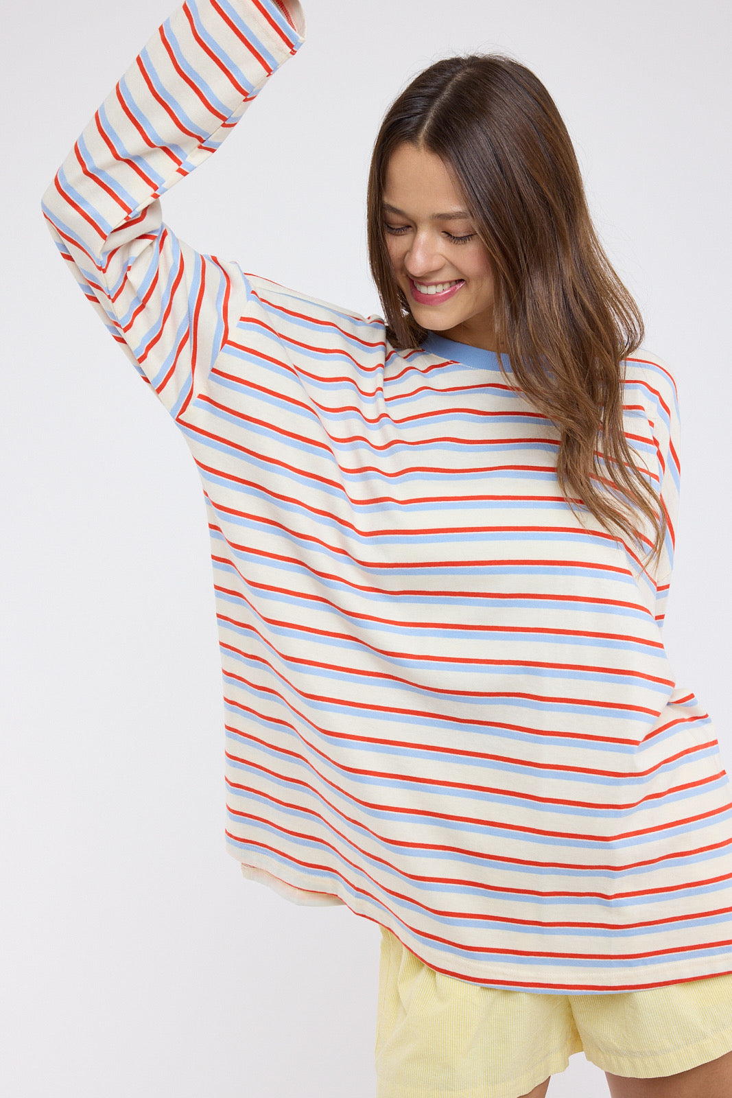 Poppy Lane Long Sleeve Stripe Tee