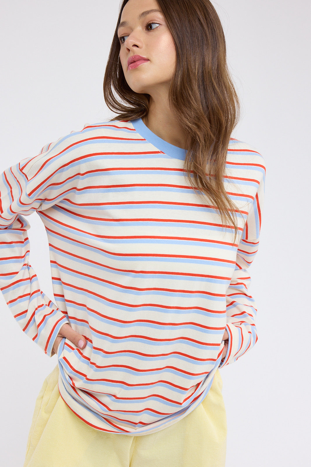 Poppy Lane Long Sleeve Stripe Tee