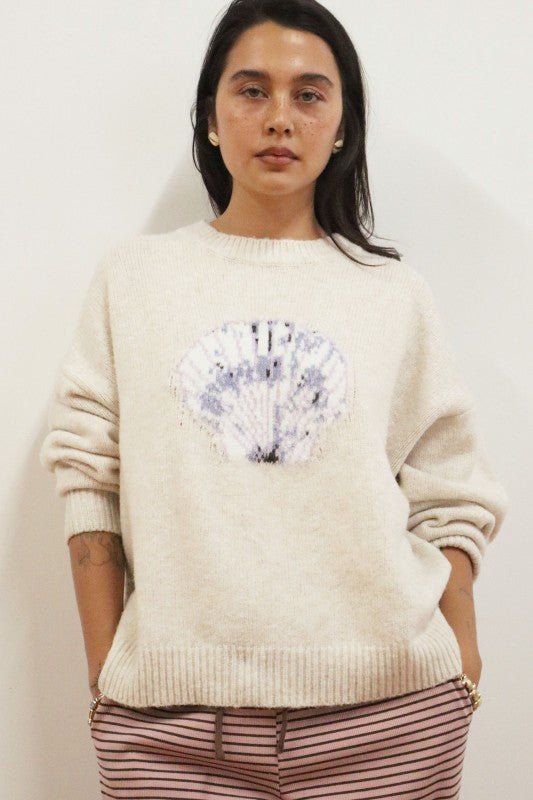 Seashell Crewneck Sweater - Oatmeal
