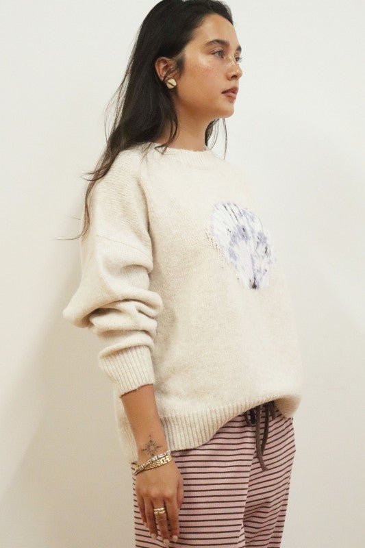 Seashell Crewneck Sweater - Oatmeal