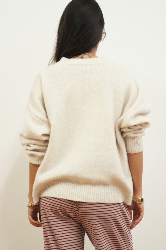 Seashell Crewneck Sweater - Oatmeal