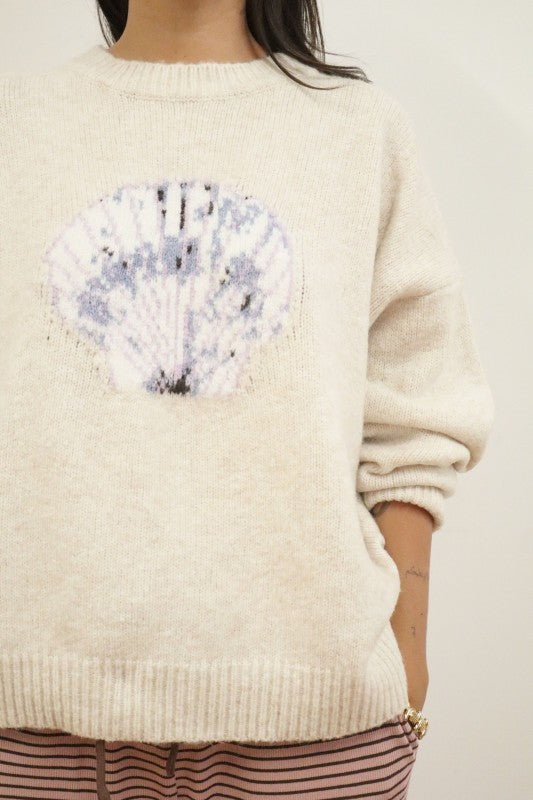 Seashell Crewneck Sweater - Oatmeal