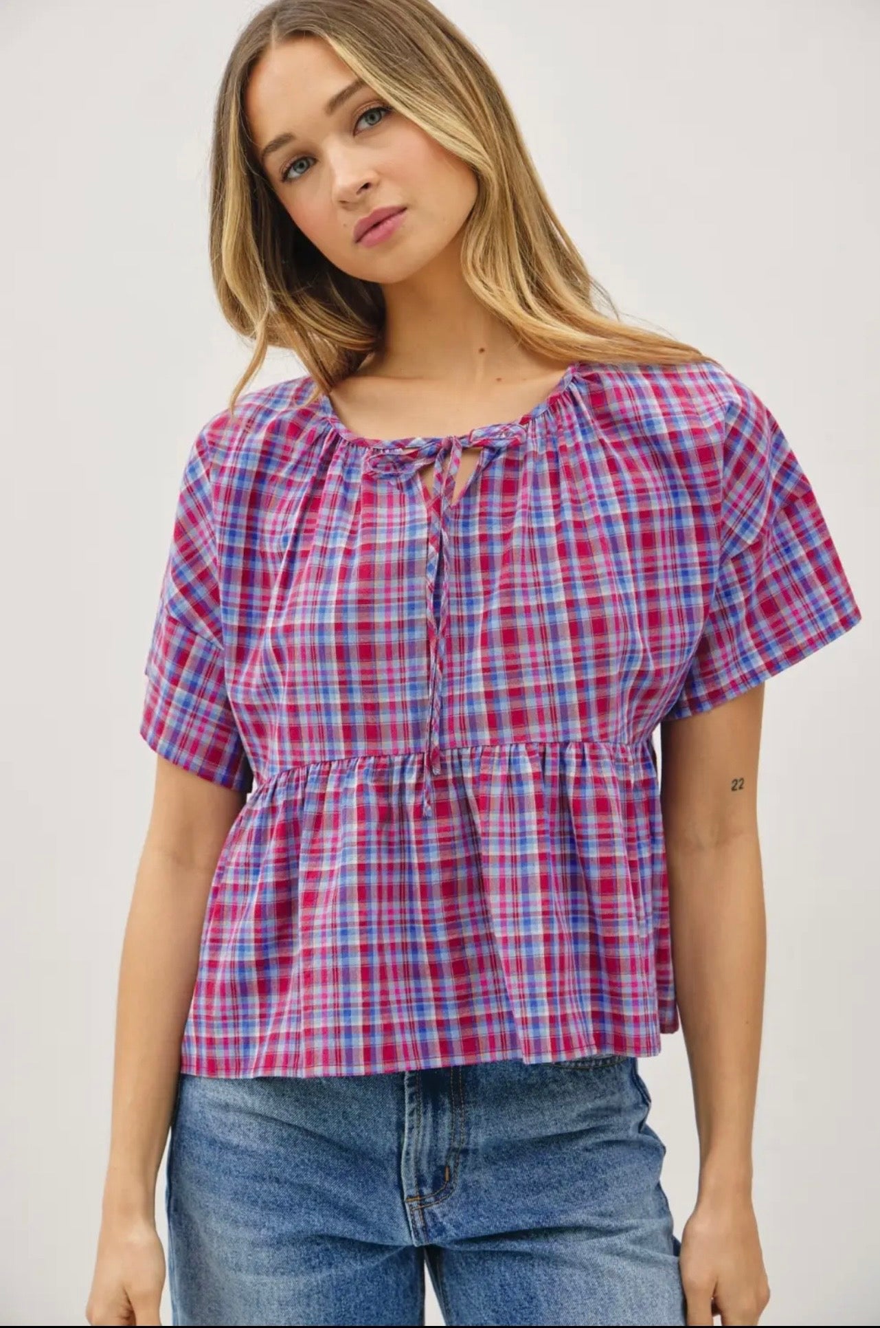 Sloane Tartan Plaid Blouse