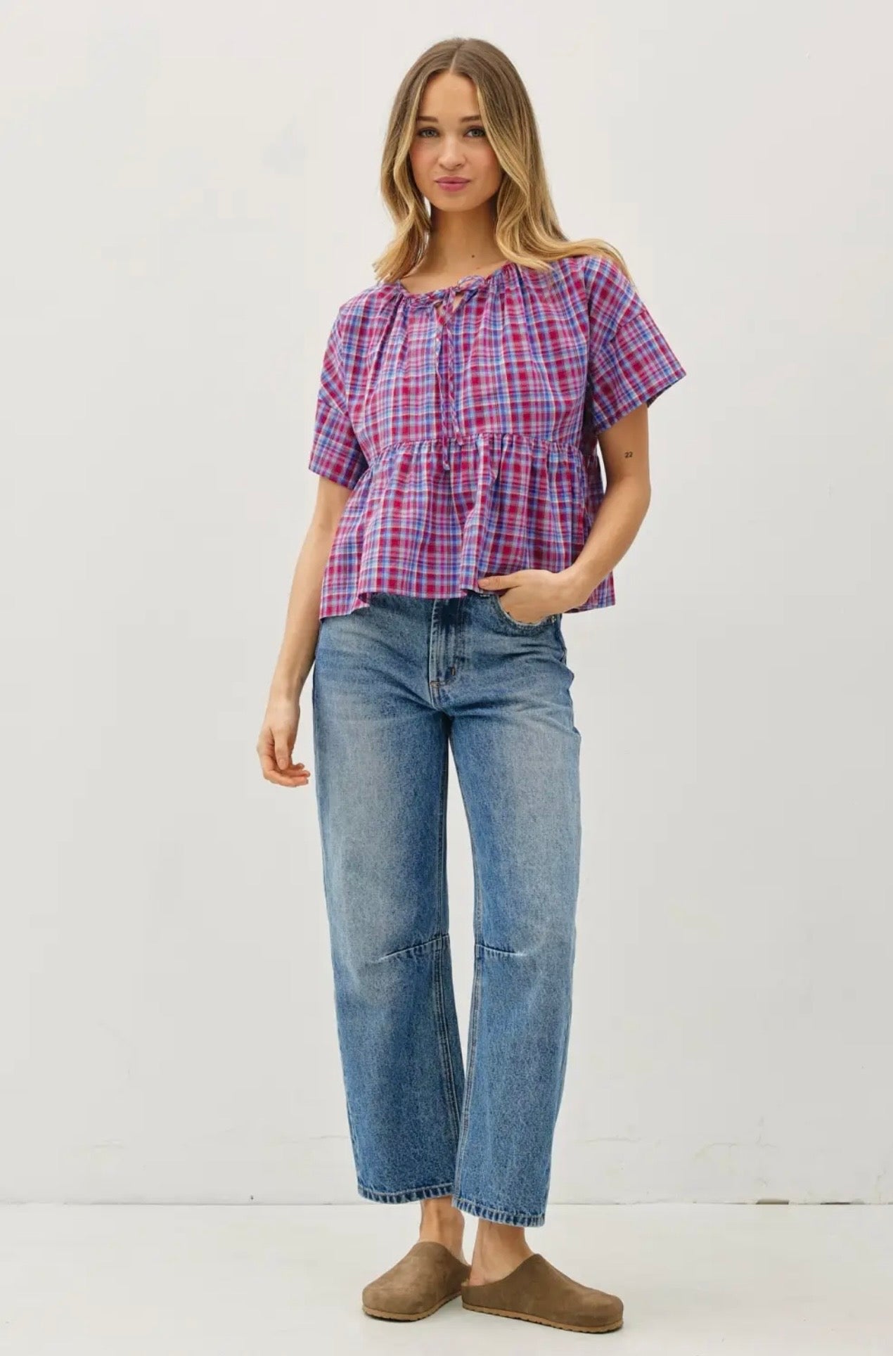 Sloane Tartan Plaid Blouse