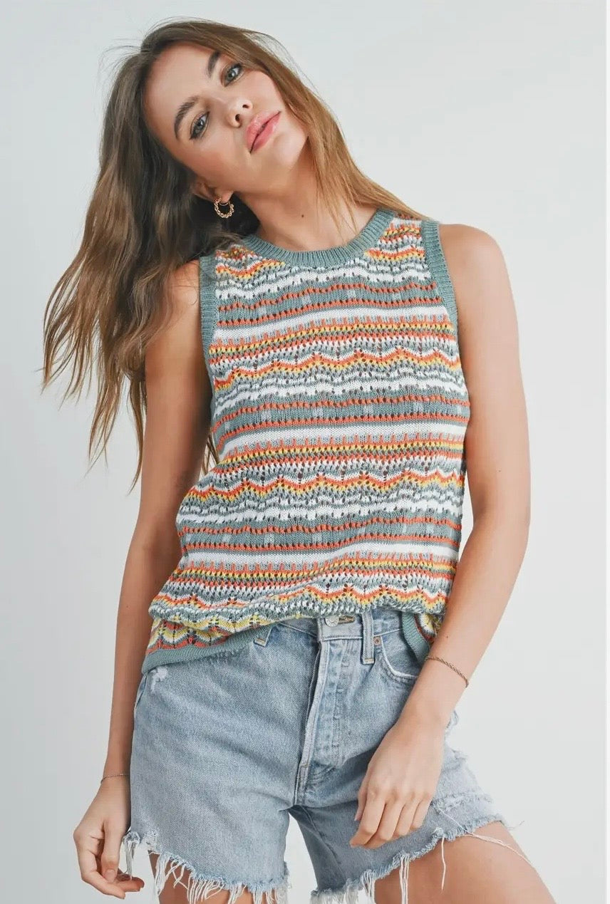 GiGi Geo Pattern Knit Top