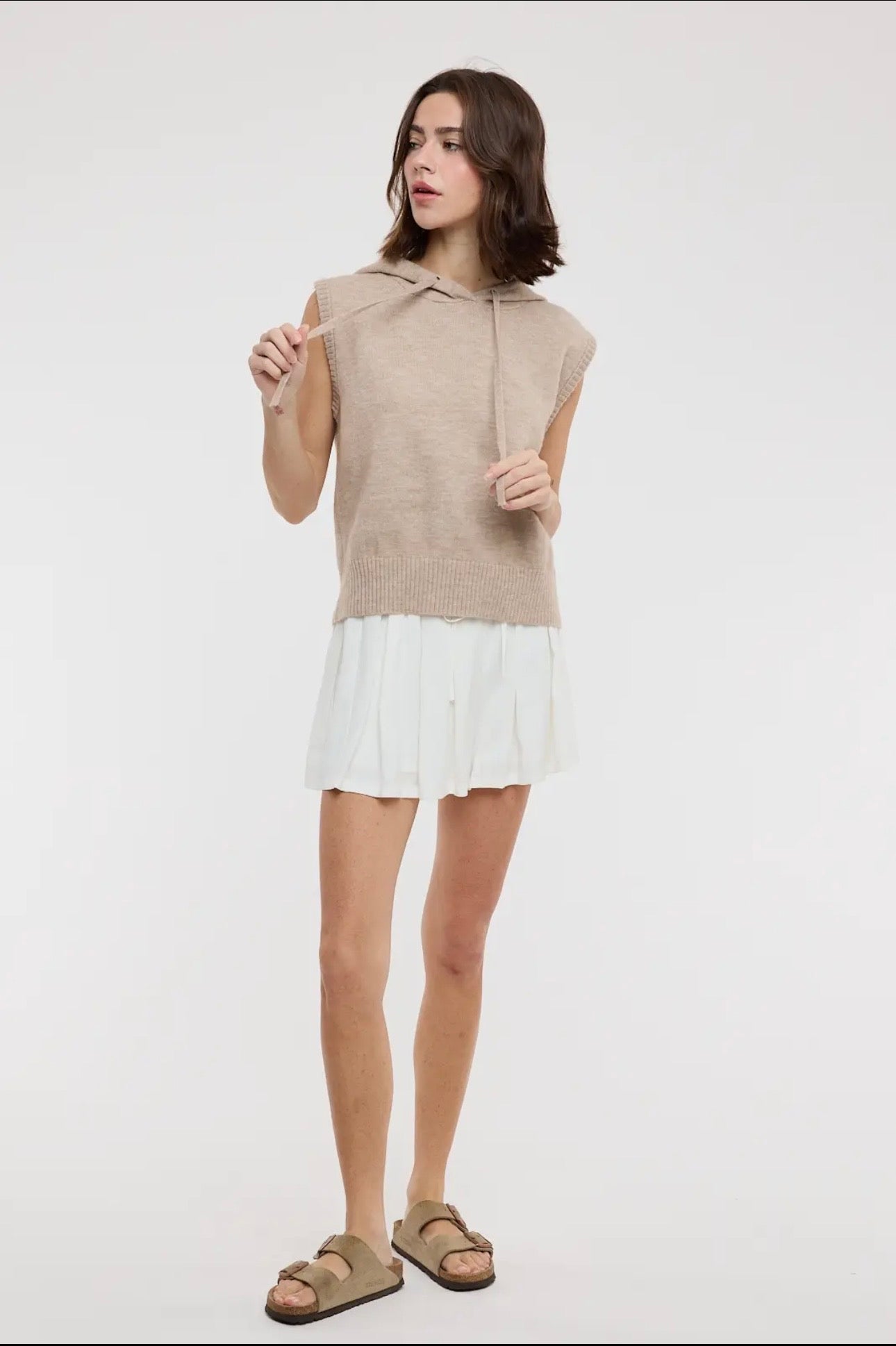 Mocha Hooded Sweater Vest