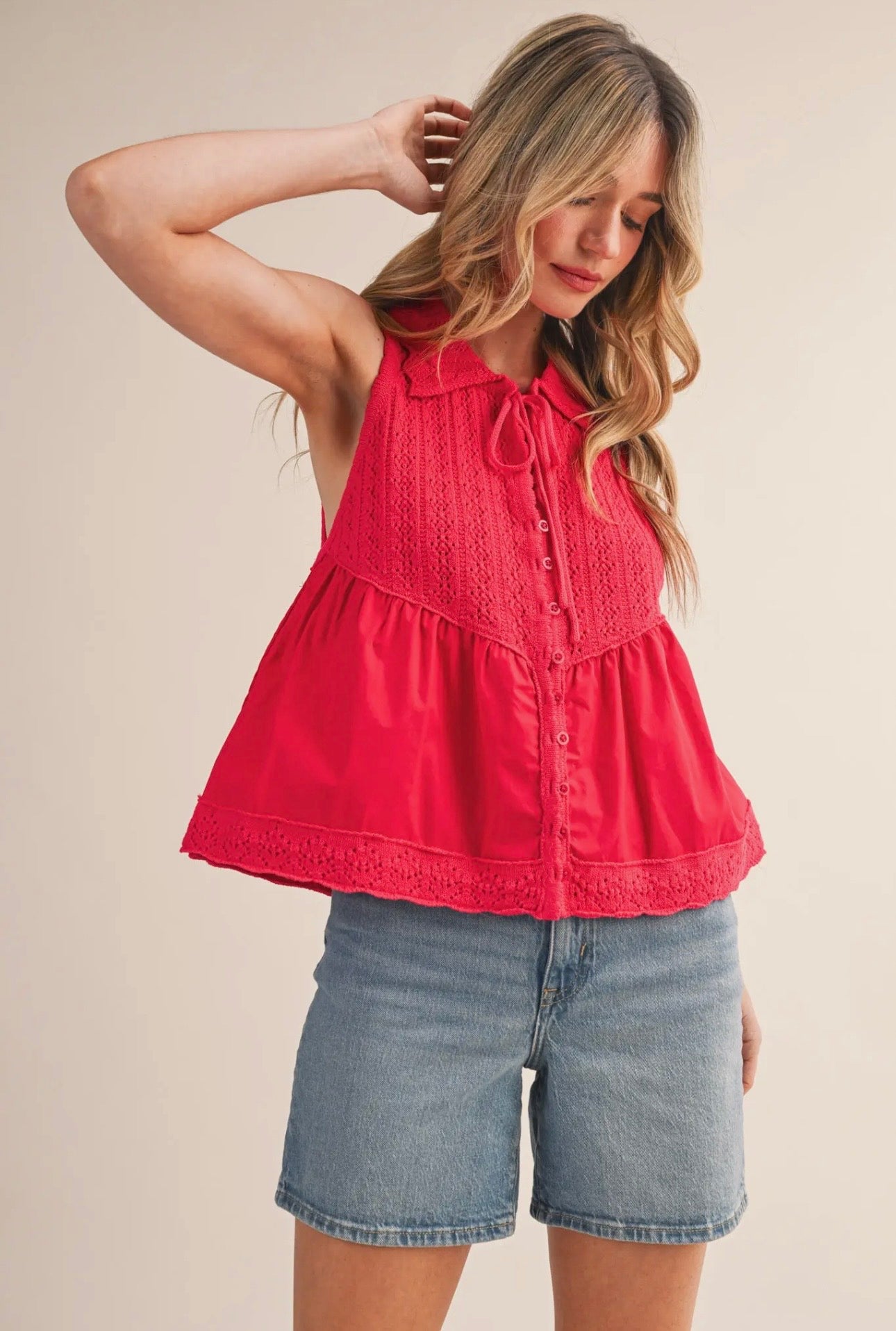 Hayden - Mixed Media Sweater Top