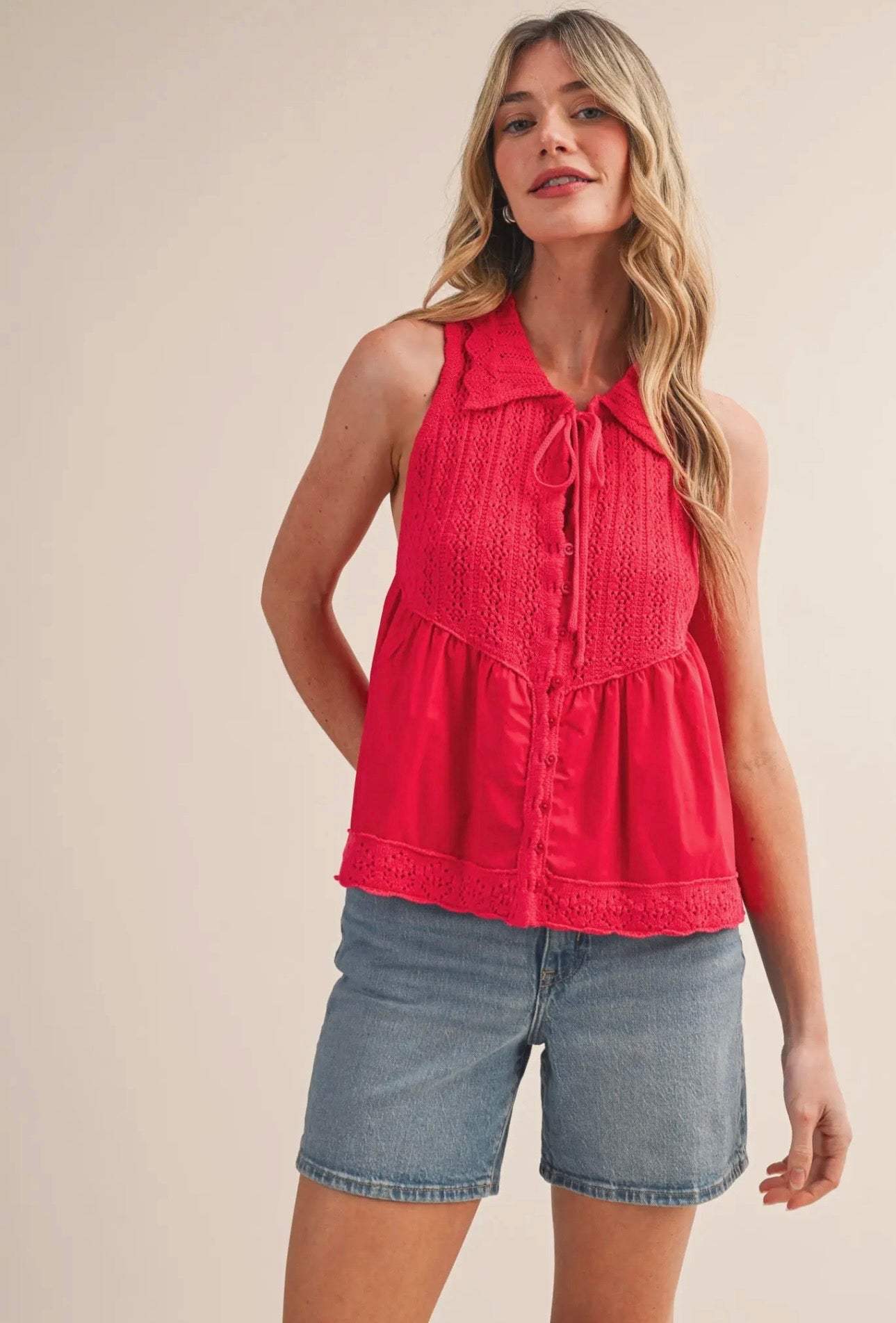 Hayden - Mixed Media Sweater Top