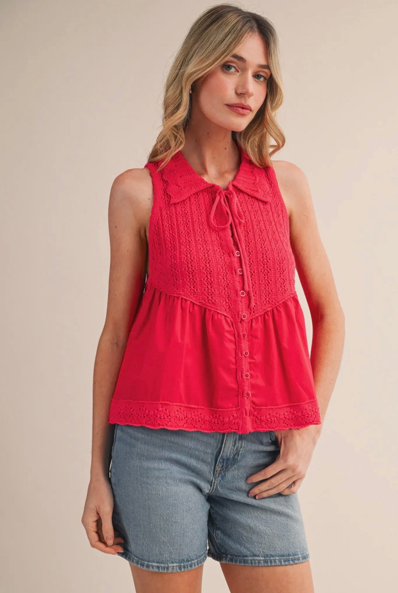 Hayden - Mixed Media Sweater Top