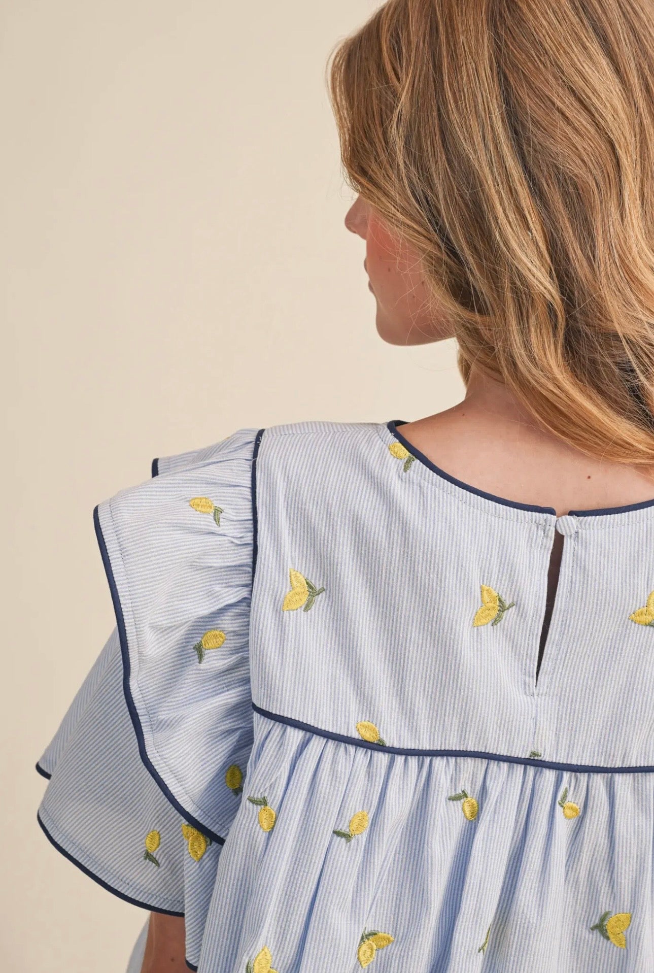Main Squeeze Lemon Embroidered Top