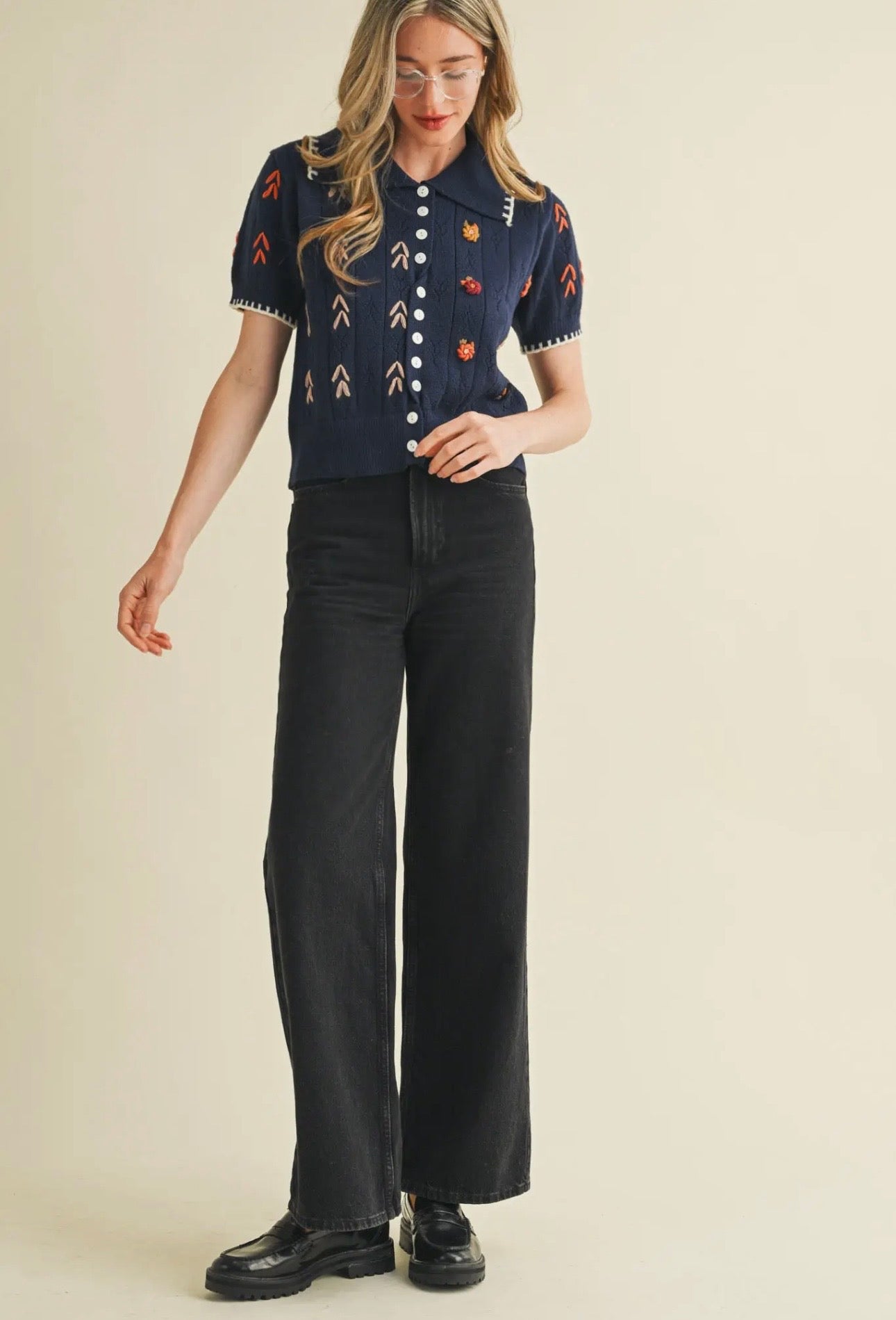 Midnight Bloom Cardigan Sweater