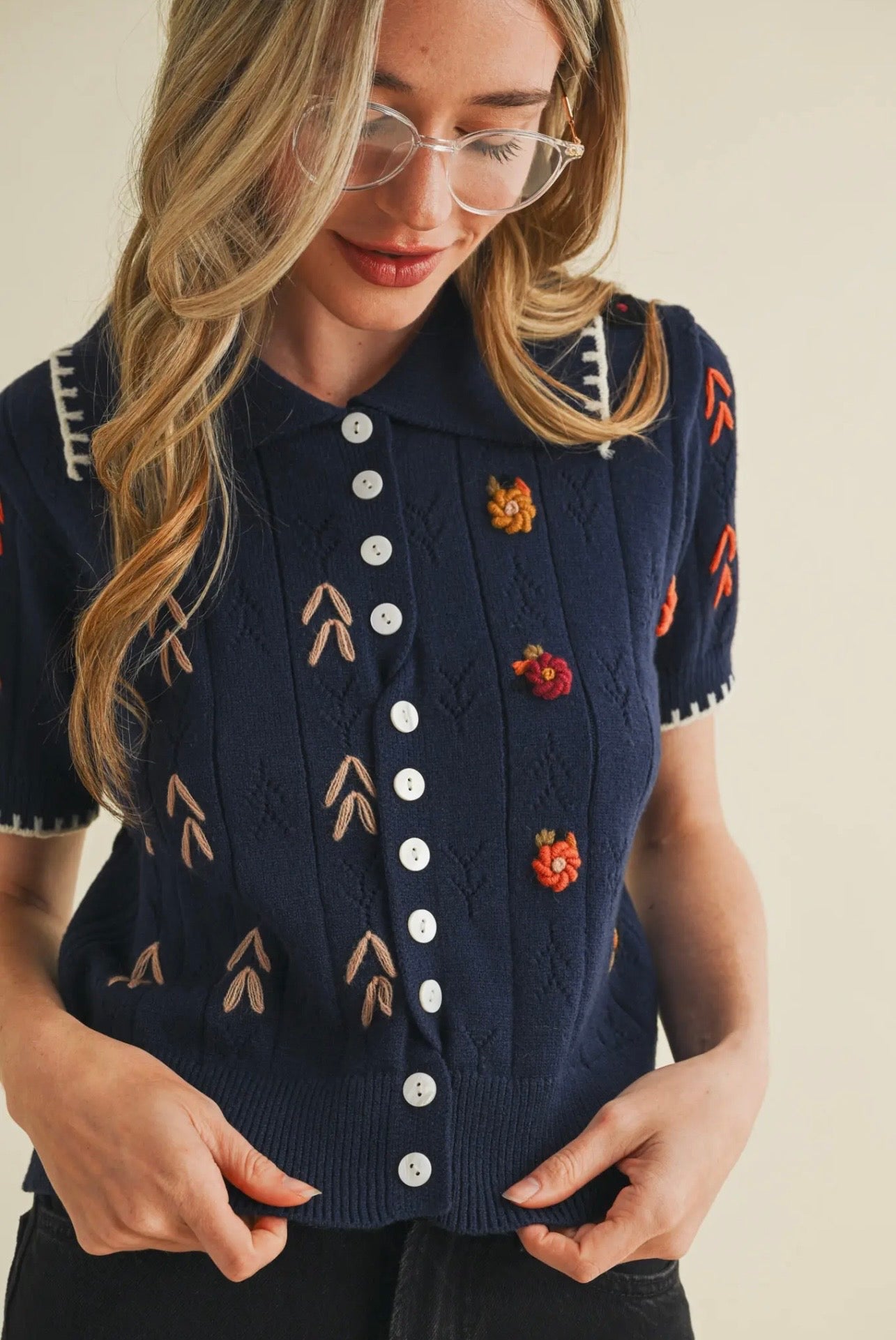 Midnight Bloom Cardigan Sweater
