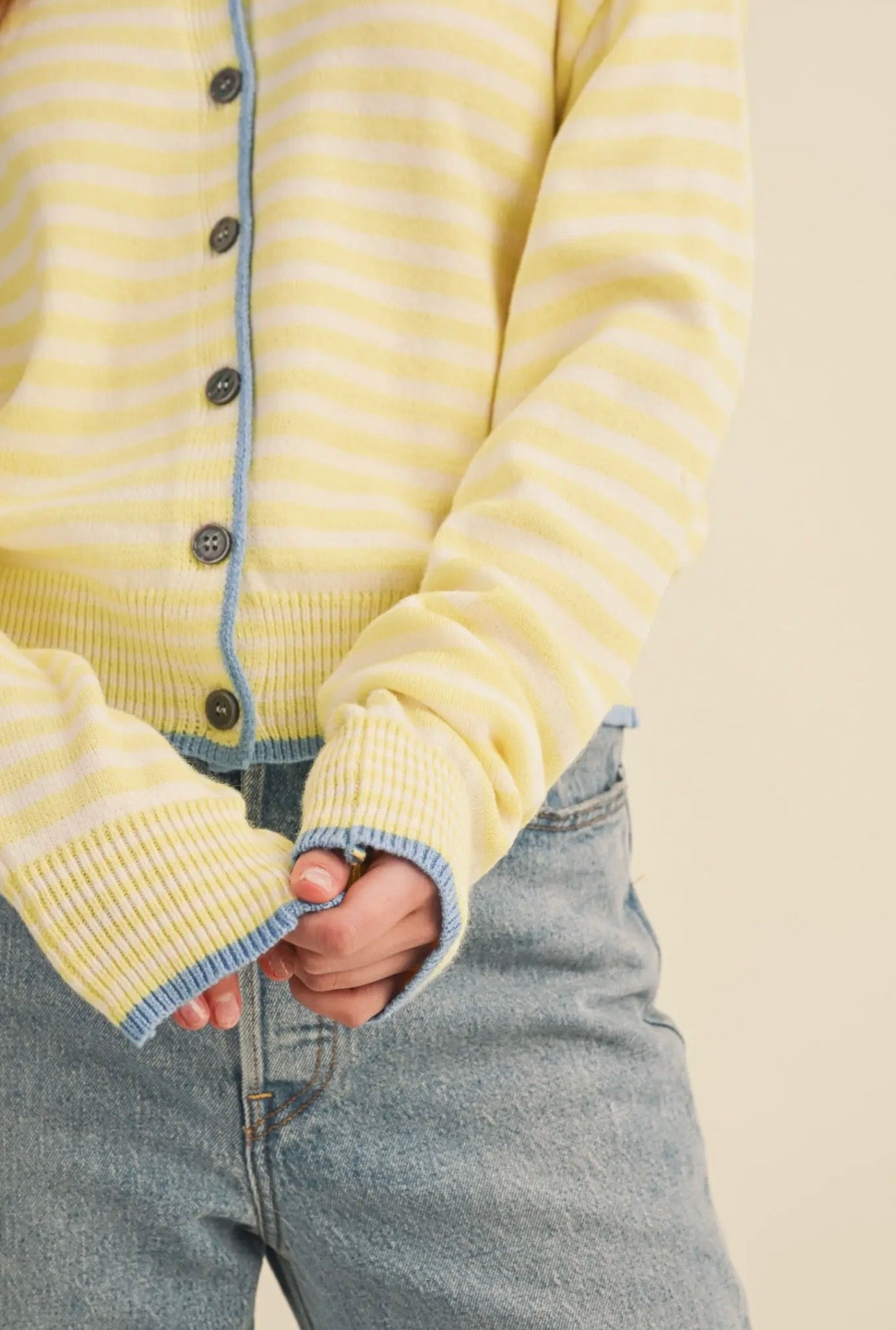Mollie - Lemon Stripe Cardigan