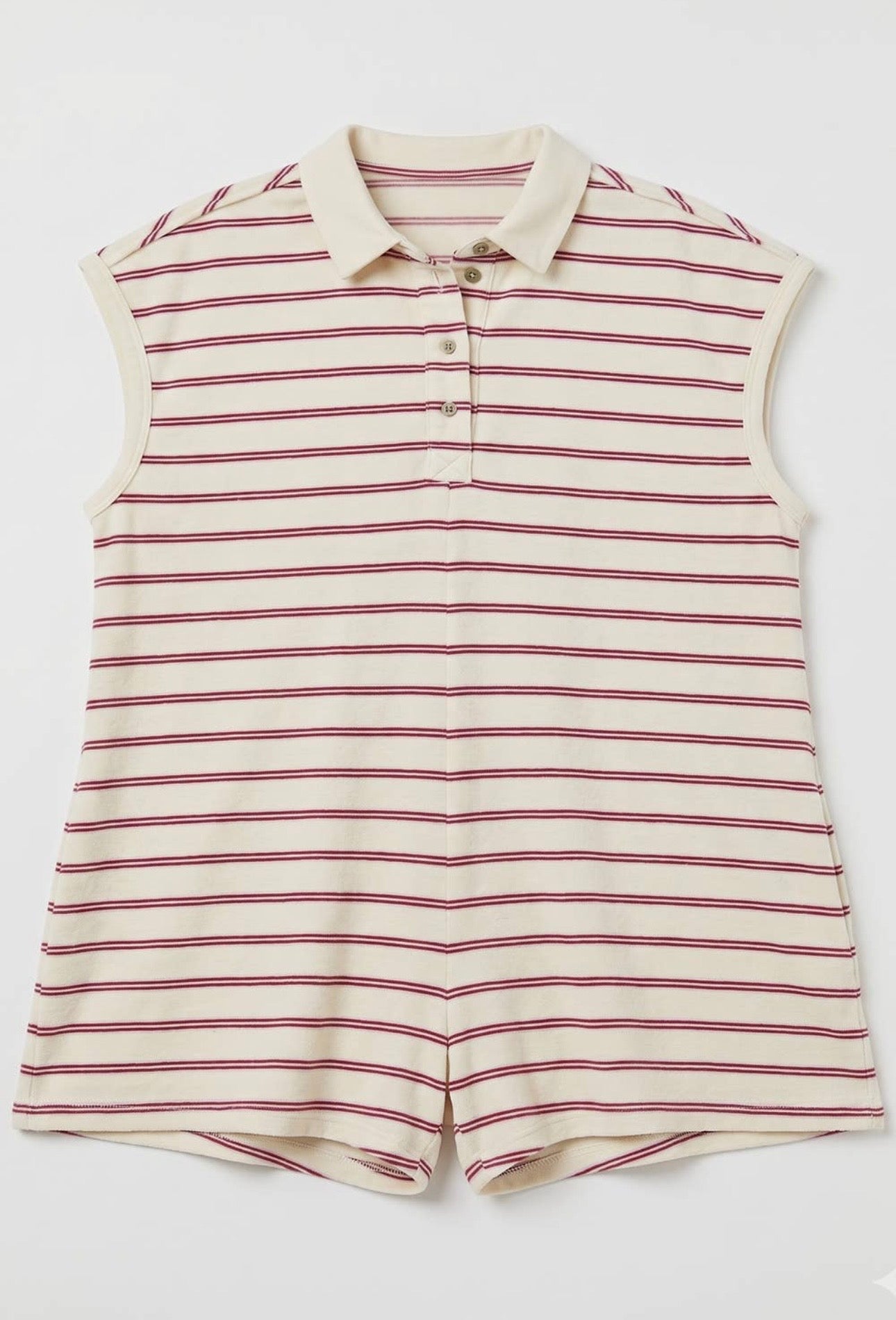 Daytrip Striped Polo Romper