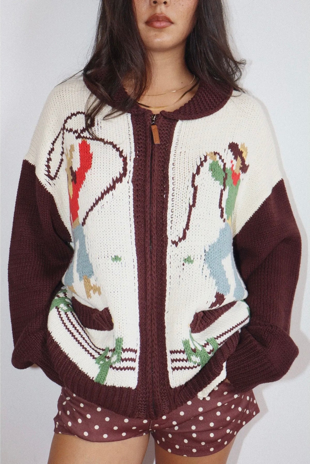 Wild West Lasso Knit Zip Up Cardigan