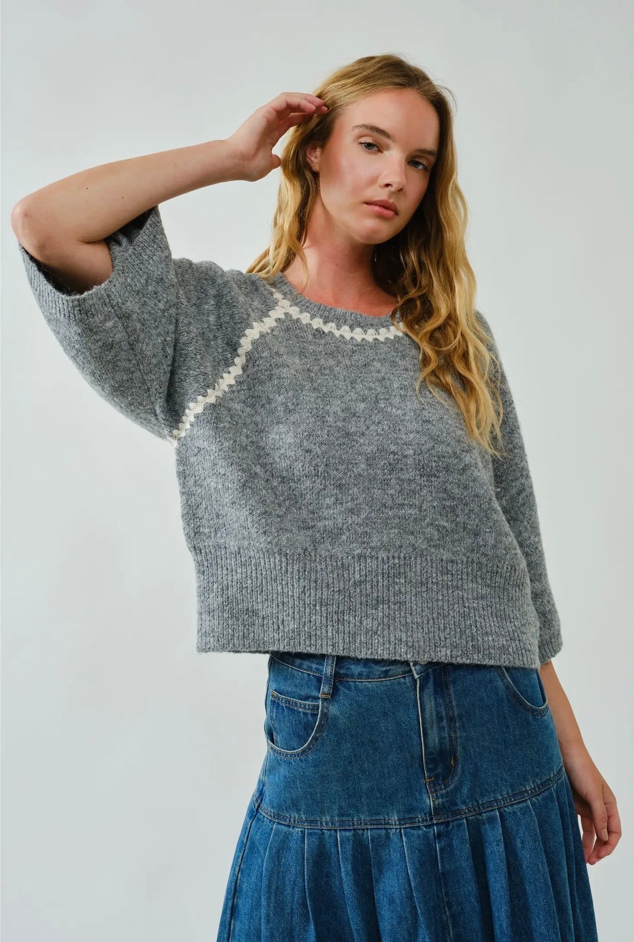 Ziggy Contrast Trim Sweater