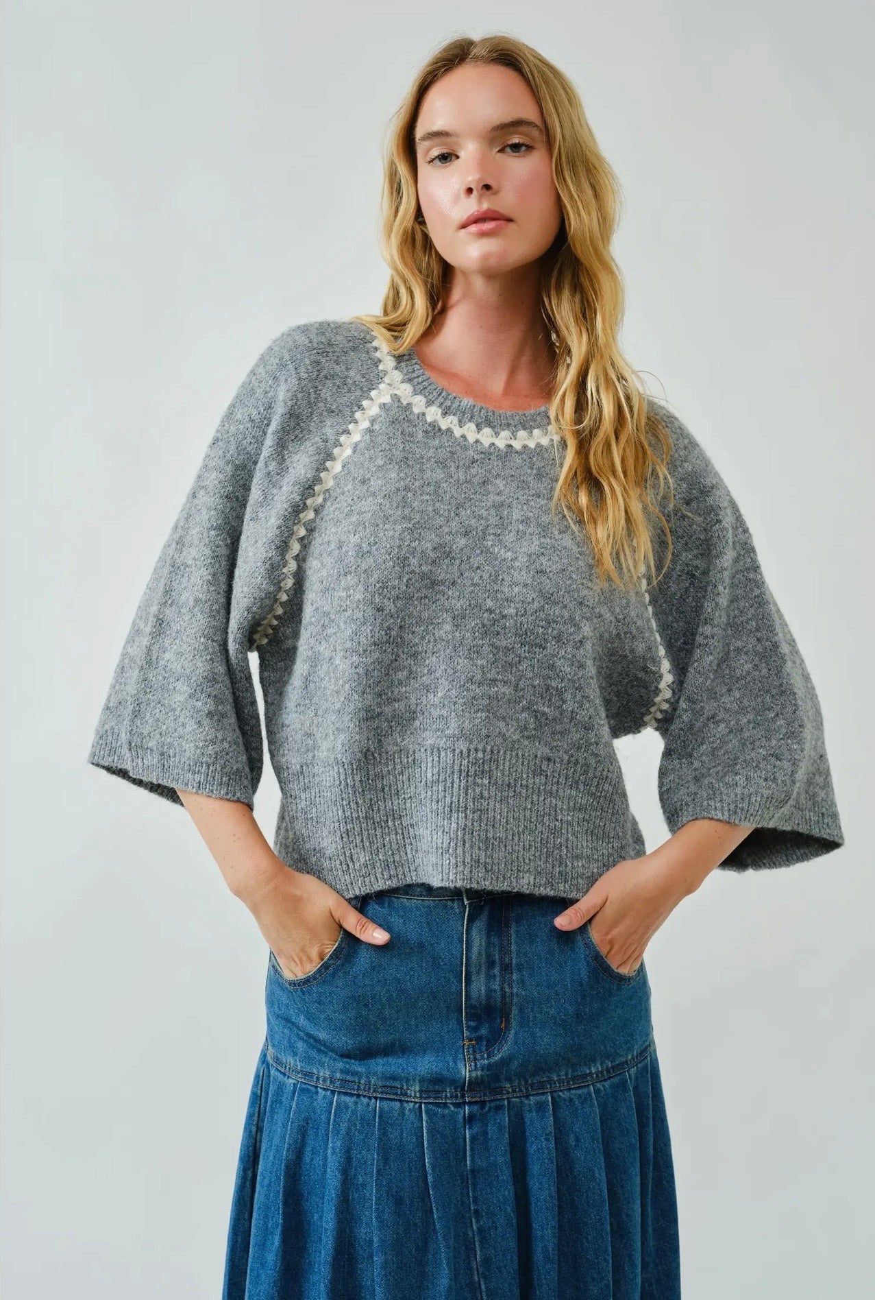 Ziggy Contrast Trim Sweater