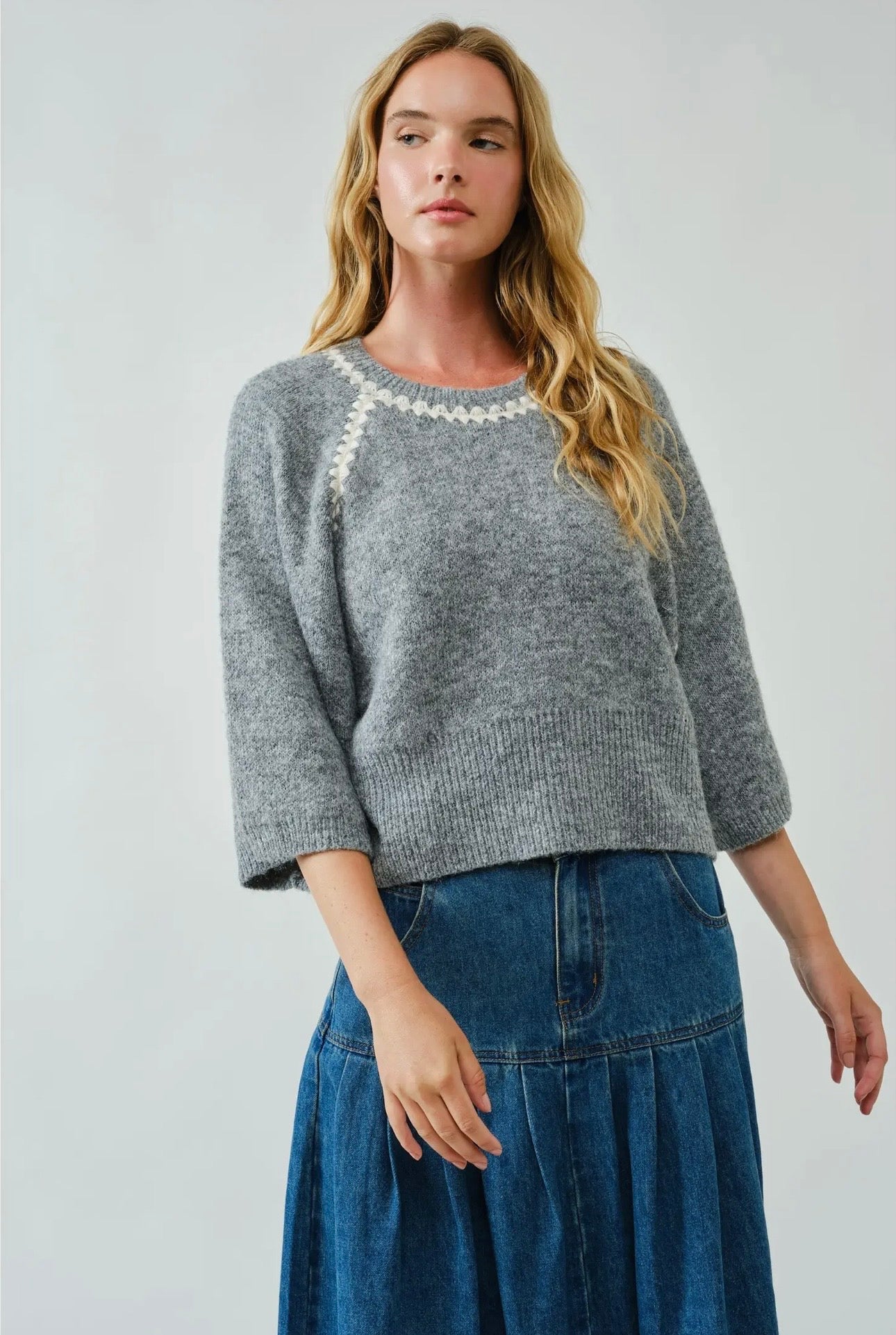 Ziggy Contrast Trim Sweater