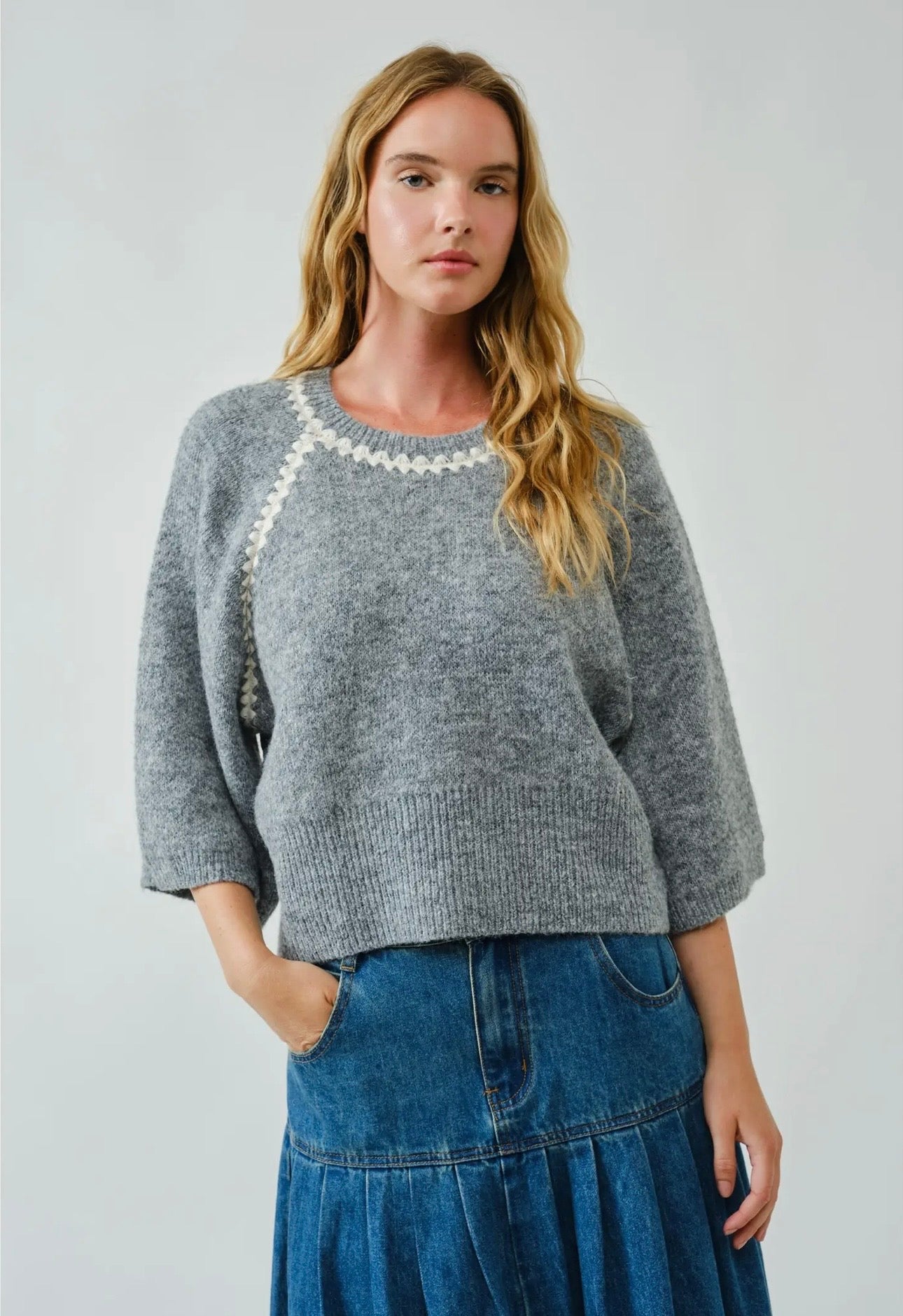 Ziggy Contrast Trim Sweater
