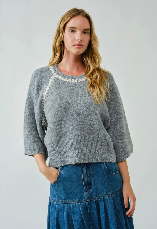Ziggy Contrast Trim Sweater