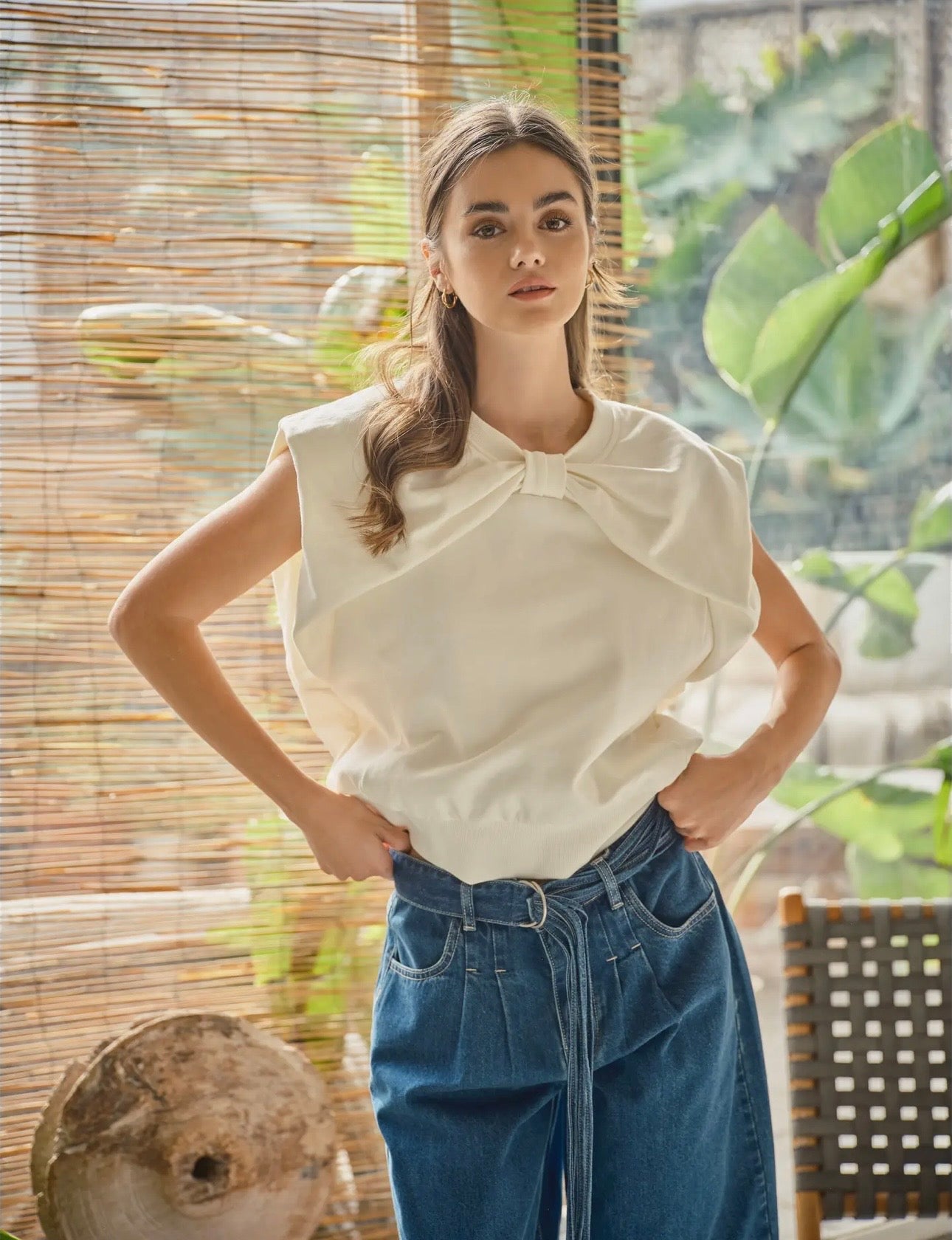 Katherine Sculpted Bow Sweatshirt