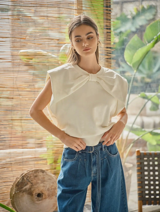 Katherine Sculpted Bow Sweatshirt