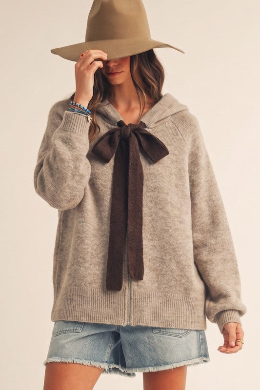 Elodie Bow Accent Hoodie