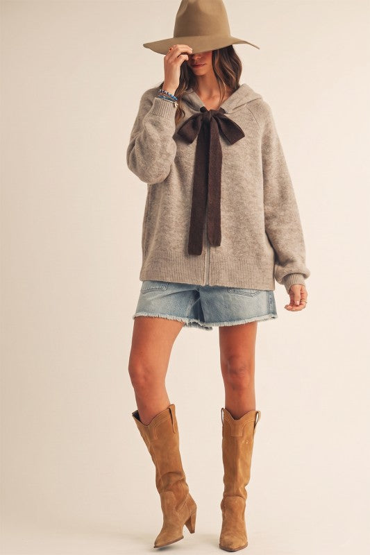 Elodie Bow Accent Hoodie