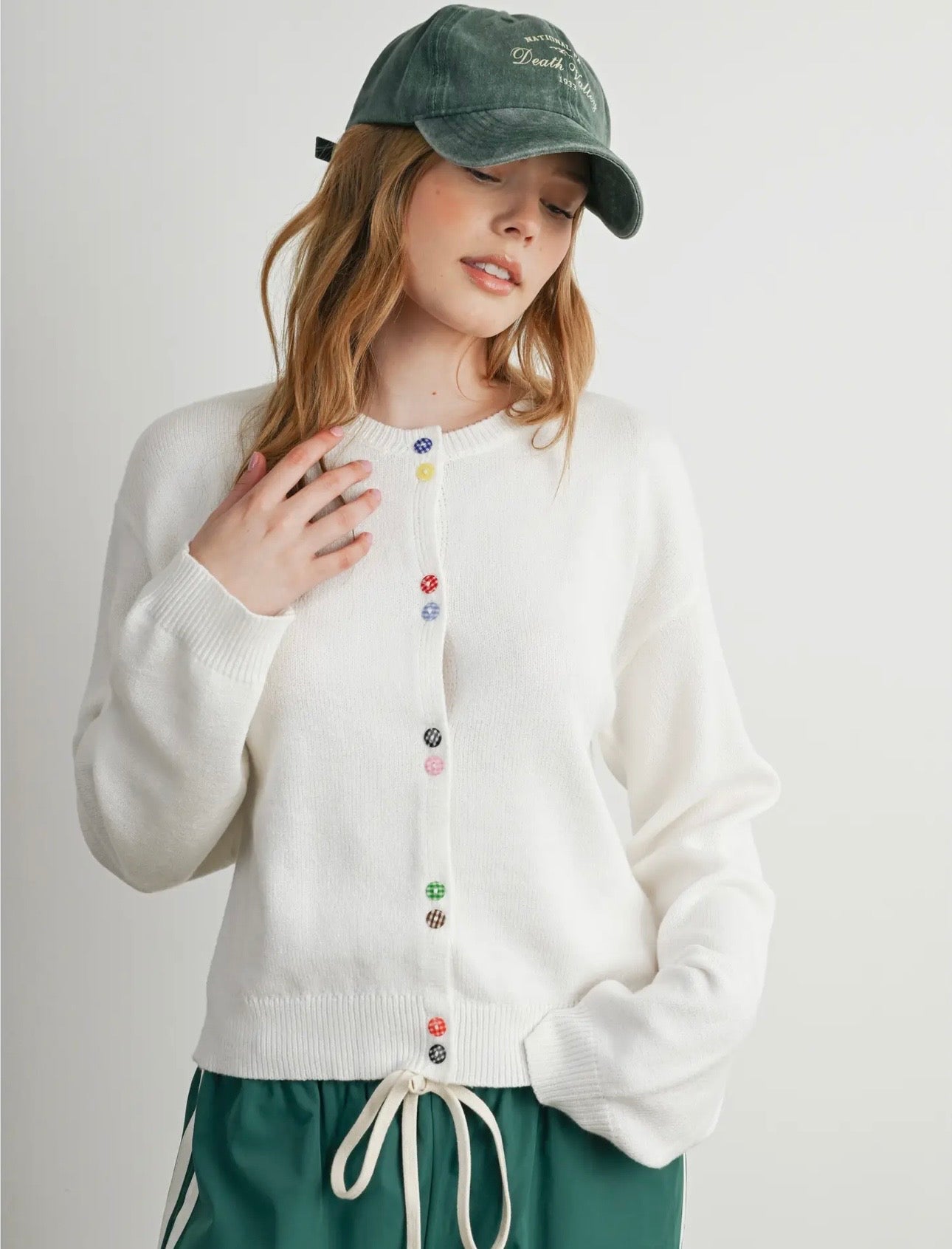 Button Charm Cardigan - Ivory