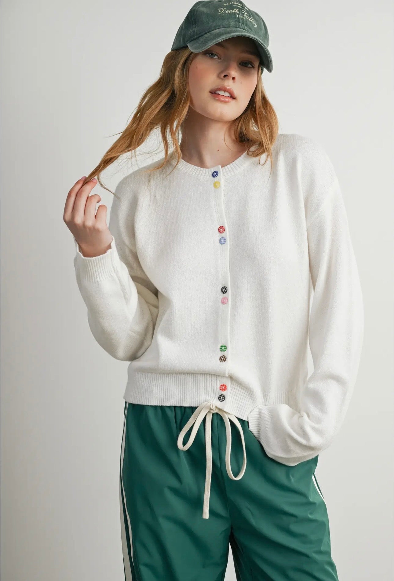 Button Charm Cardigan - Ivory