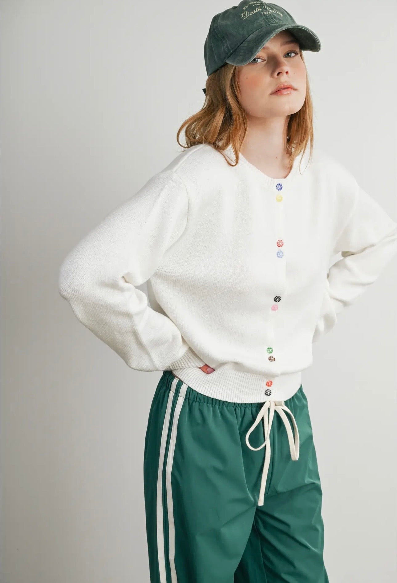 Button Charm Cardigan - Ivory