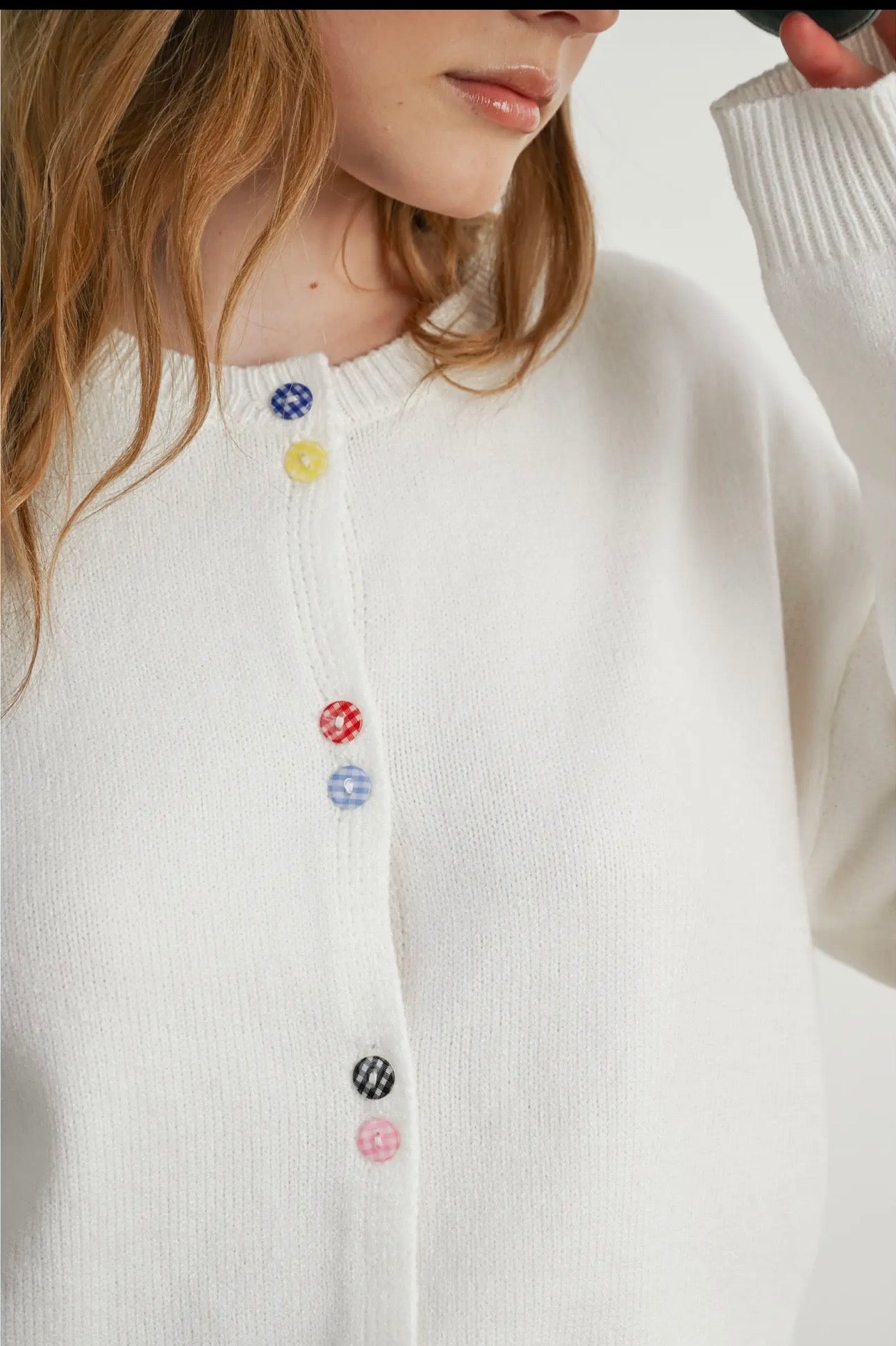 Button Charm Cardigan - Ivory