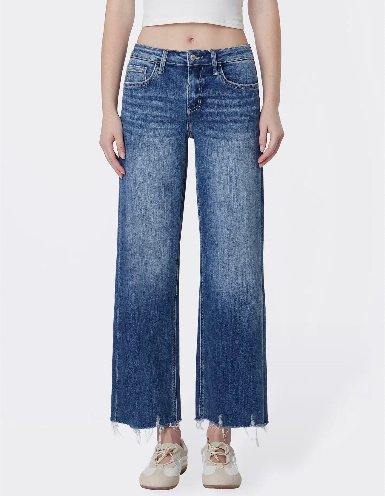 Vervet Mid Rise Raw Hem Jeans