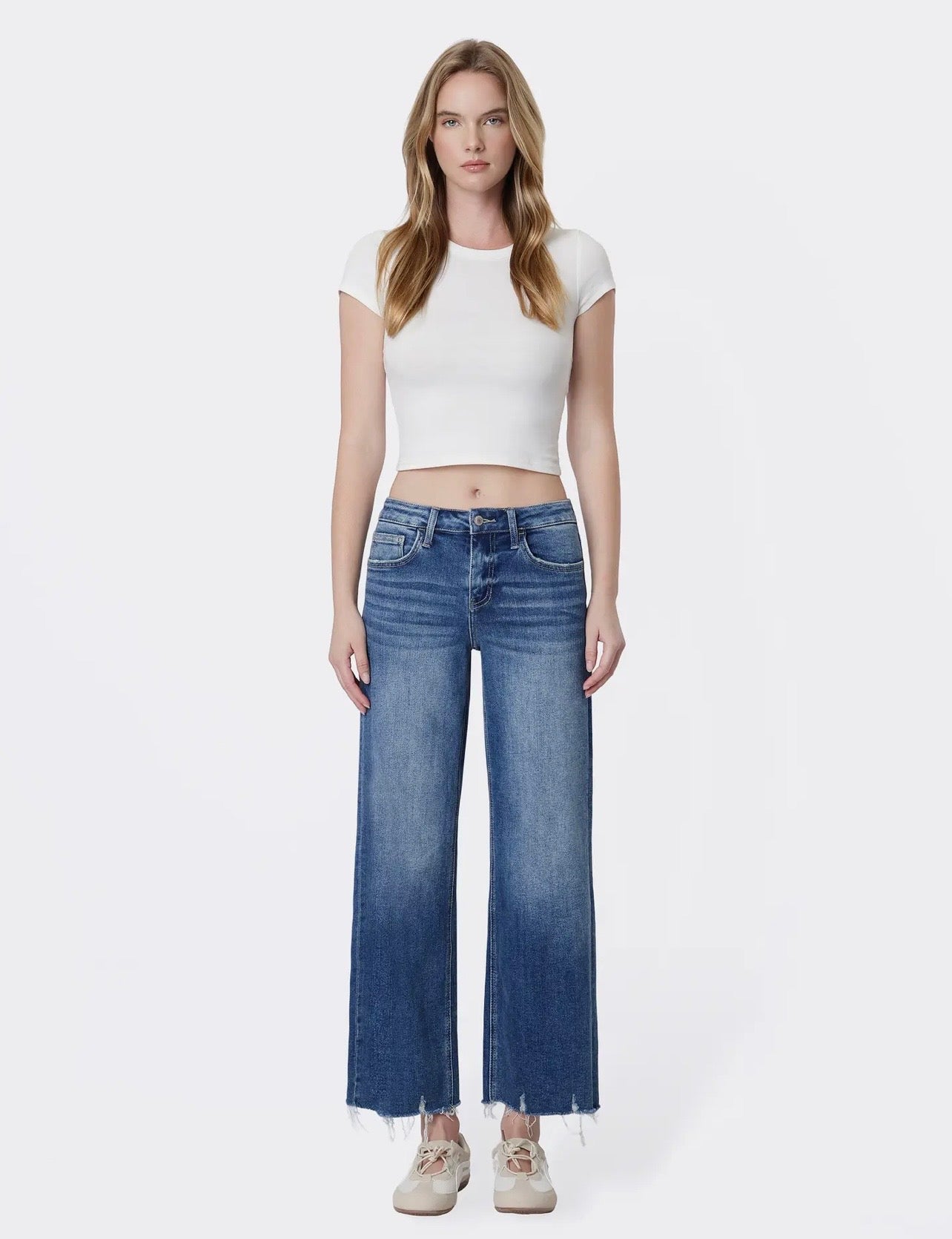 Vervet Mid Rise Raw Hem Jeans