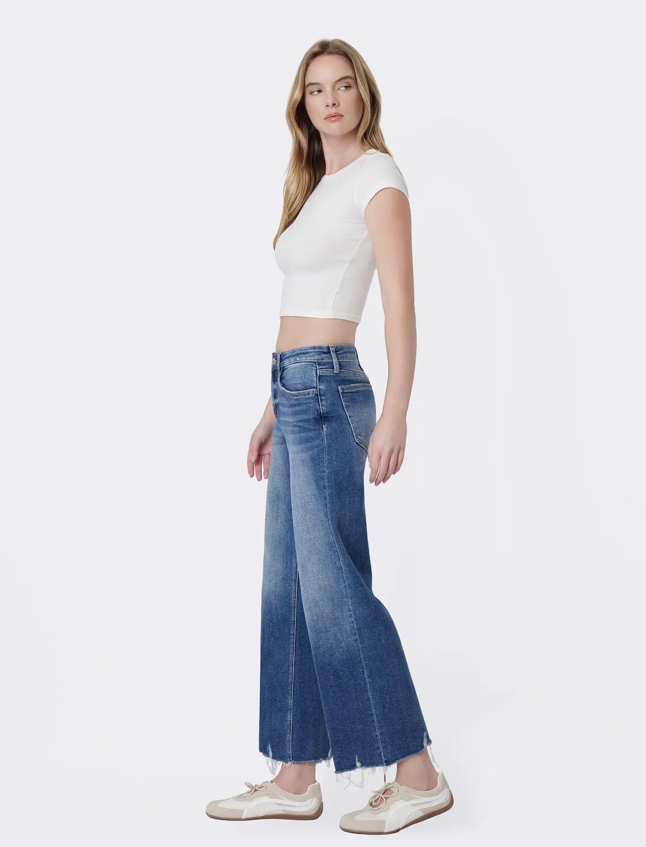 Vervet Mid Rise Raw Hem Jeans