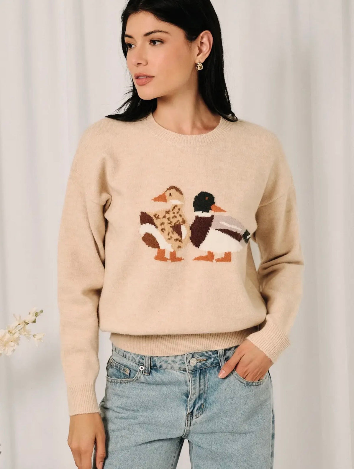 Mallard Duck Graphic Knit Sweater