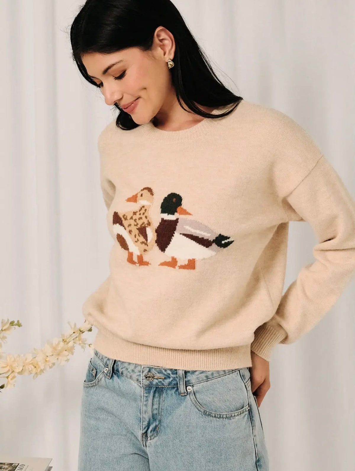 Mallard Duck Graphic Knit Sweater