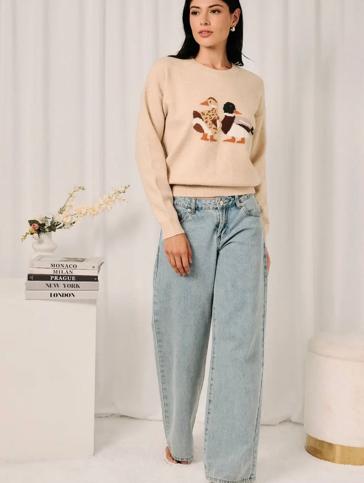 Mallard Duck Graphic Knit Sweater