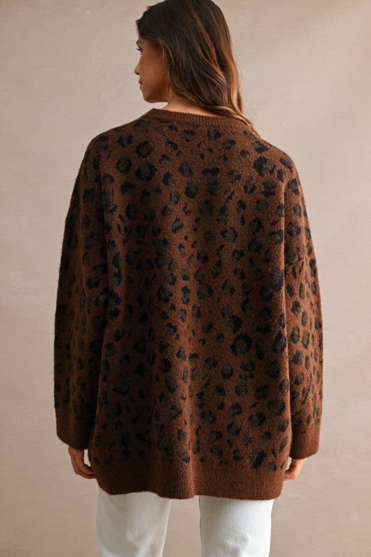 Autumn Leopard Tunic Sweater