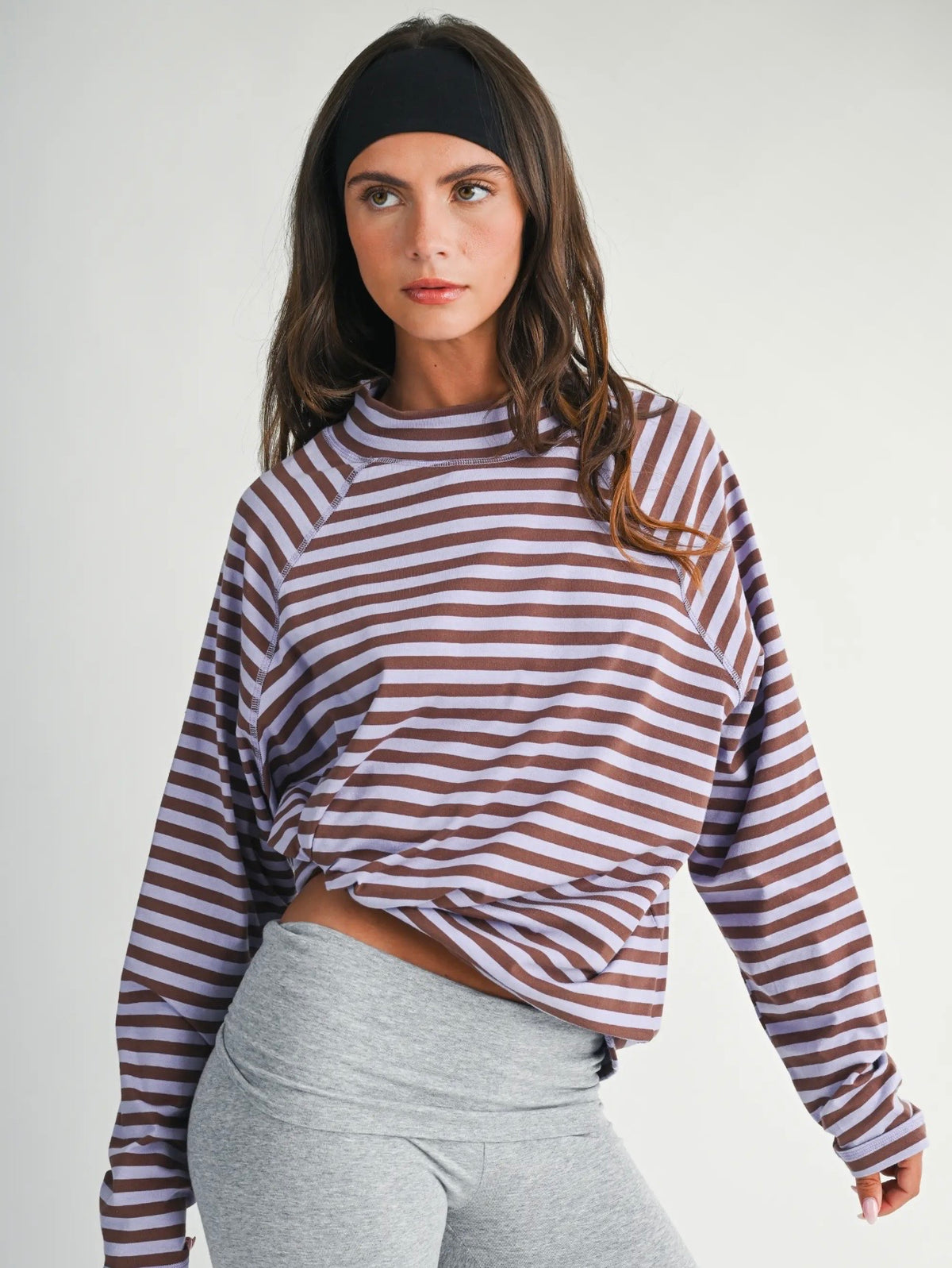 Violet Stripe Oversized Tee