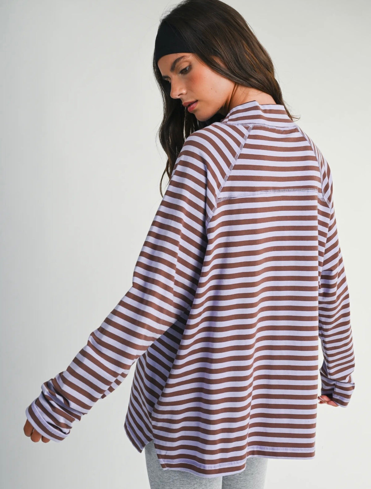 Violet Stripe Oversized Tee