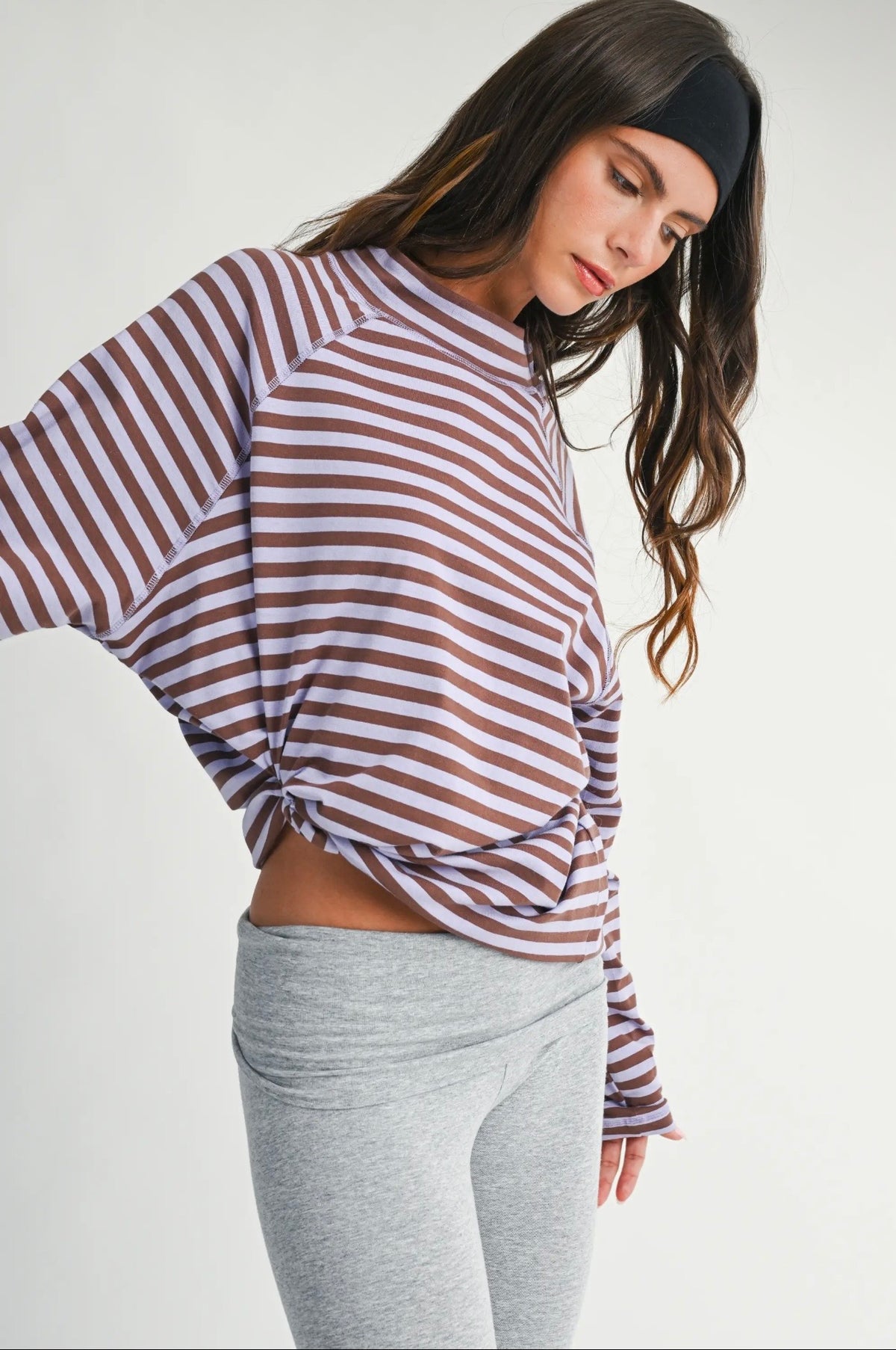 Violet Stripe Oversized Tee