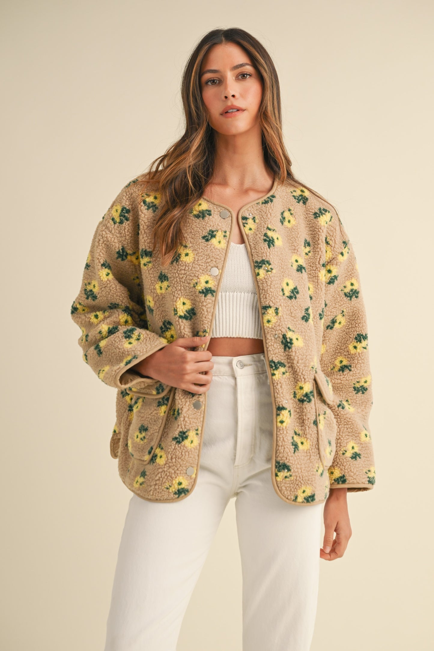 Mable Floral Sherpa Jacket