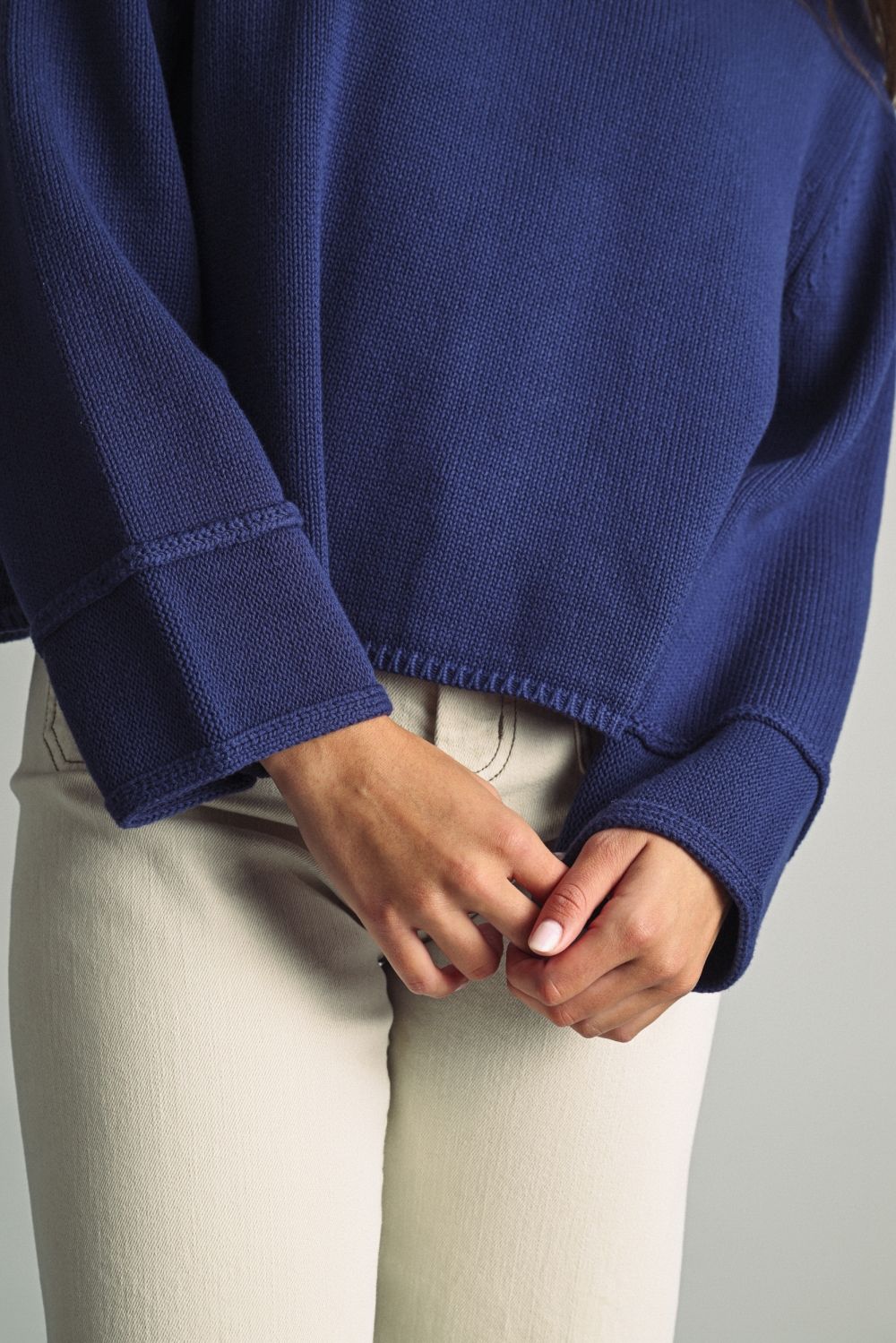 Navy Tide Cotton Sweater