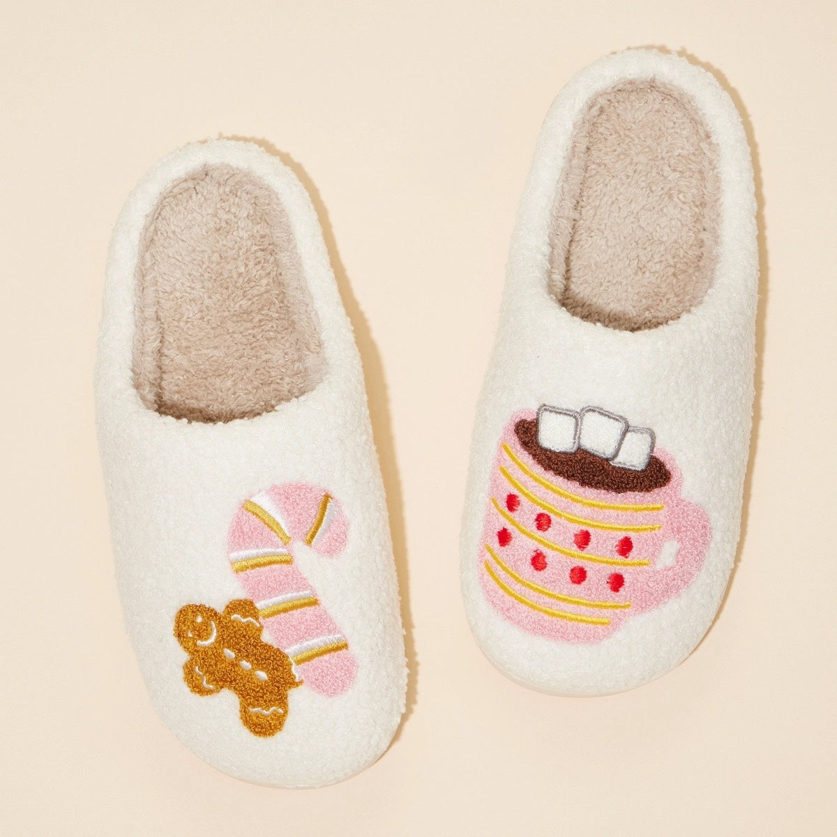 Gingerbread Man & Hot Cocoa Holiday Slippers