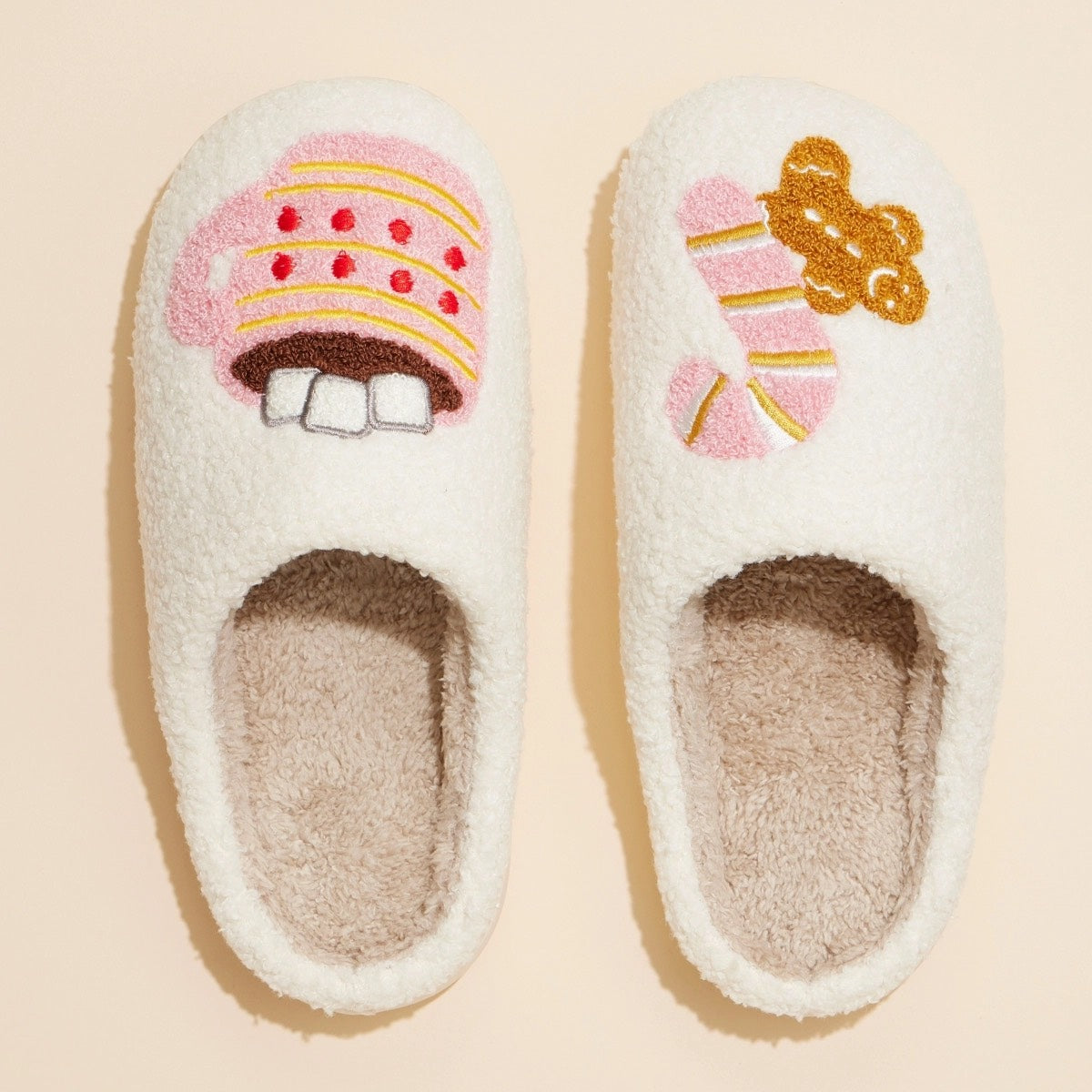 Gingerbread Man & Hot Cocoa Holiday Slippers