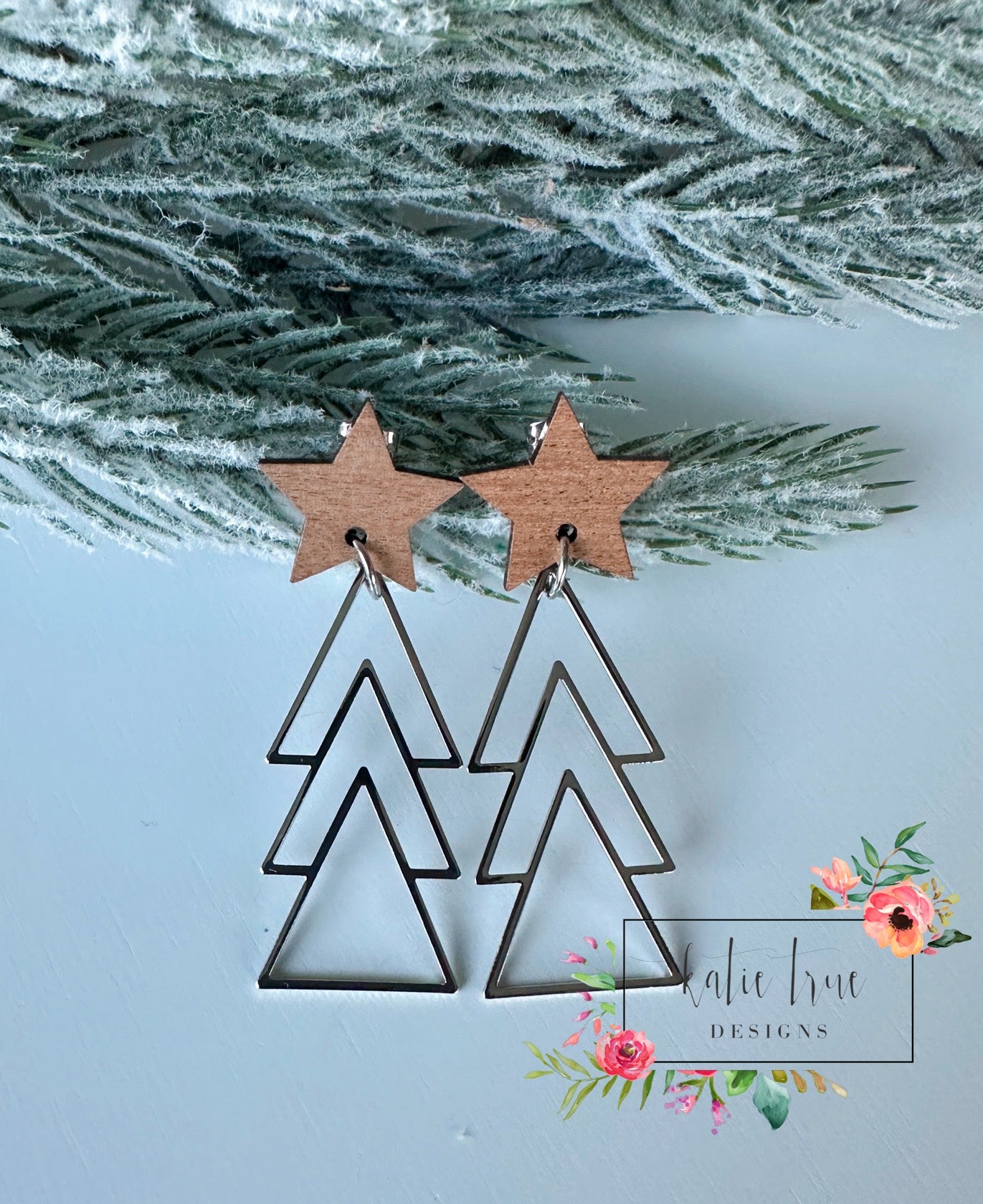 Abstract Christmas Tree Earring