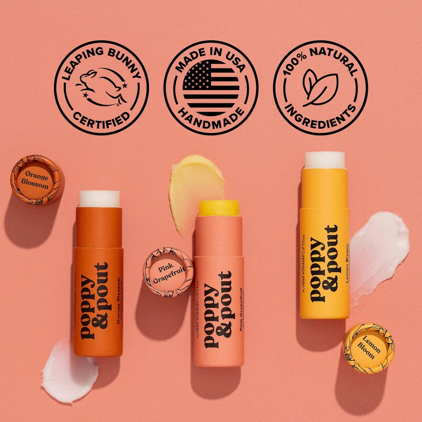 Poppy & Pout Lip Balm - Pink Grapefruit